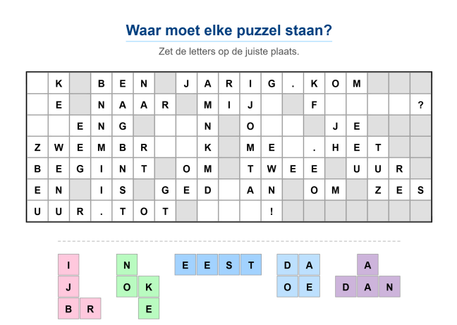 Voorbeeld van een voltooide puzzel